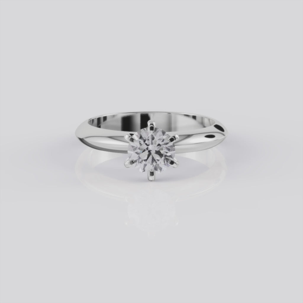 Solitaire Solitaire White Gold Round 1 ct